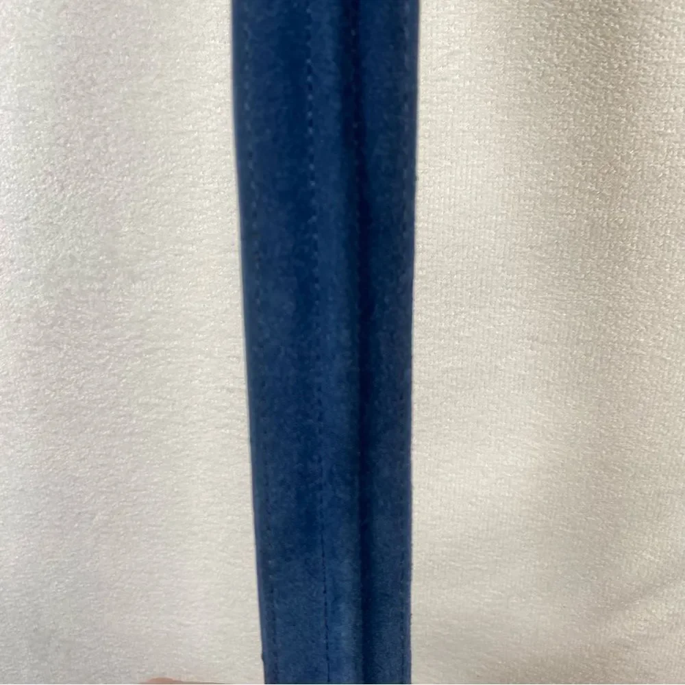 Per Se Blue Suede Belt W/2 Tone Silver Buckle